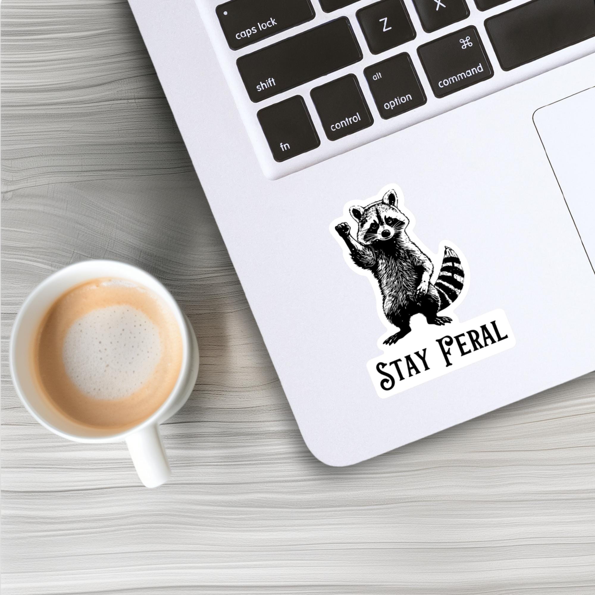Feral Sticker Stay Feral Sticker Raccoon Sticker PC Case Sticker Die Cut Vinyl Decal ...