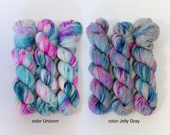 Sock yarn - 100g - Merino superwash and nylon hand dyed yarn