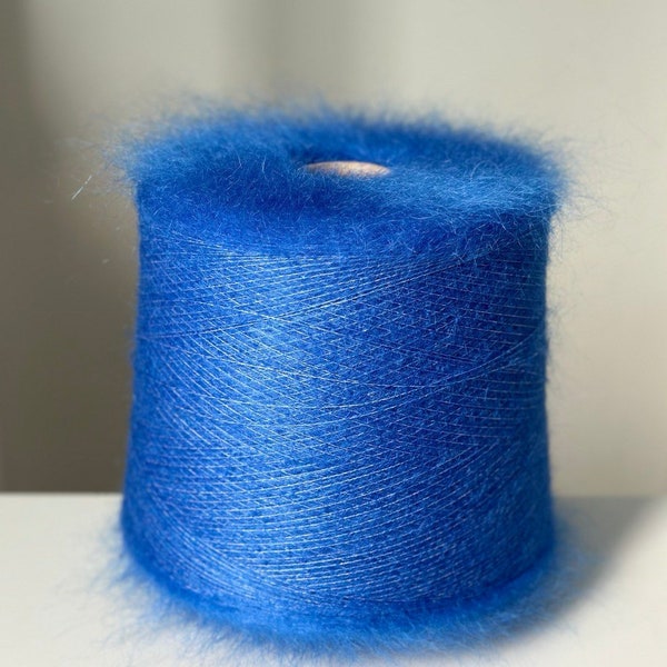 KidSilk Kid Mohair with silk 75/25,  100g/950m, italian luxury yarns on cone for hand or machine knitting 50g skein, Royal blue color