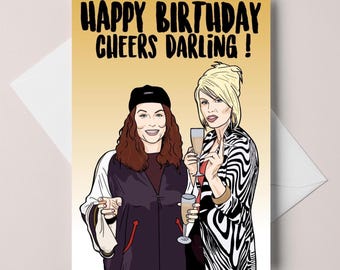 birthday card - "cheers darling" - A6 greeting card - customizable