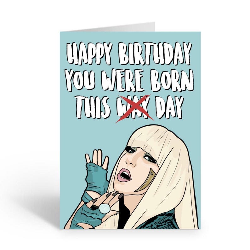 Cartão de aniversário A6 "Você nasceu neste dia" - Cartão de cultura pop, cartão engraçado para melhor amigo, namorada, namorado imagem 3