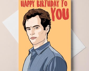 birthday card - joe goldberg - "happy birthday to you" - A6 greeting card - customizable