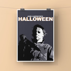 A4 プリント - ハロウィン、1978 年スラッシャー映画ポスター、マイケル マイヤーズ、ウォールアート