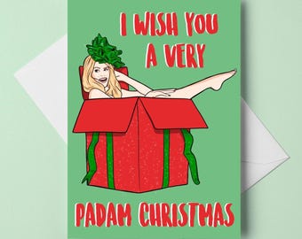 christmas card - "i wish you a padam christmas" - a6 holiday card - pop culture - customizable