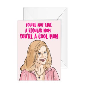 A6 Greeting Mother's Day Card, Amy Poehler "Cool Mom", A6 Greeting Card