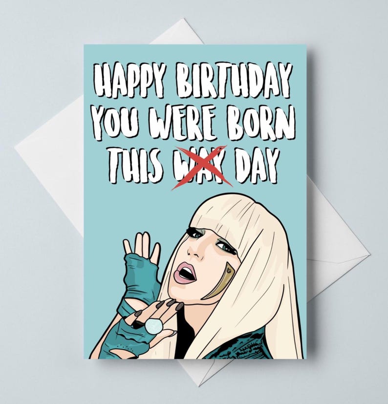 Cartão de aniversário A6 "Você nasceu neste dia" - Cartão de cultura pop, cartão engraçado para melhor amigo, namorada, namorado imagem 1