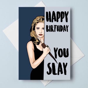 Tarjeta de cumpleaños - Buffy - "¡Eres genial!" - Tarjeta de felicitación A6 - Personalizable