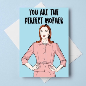 Muttertagskarte – Bree van de Kamp – „Du bist die perfekte Mutter“ – Grußkarte im Format A6 – personalisierbar