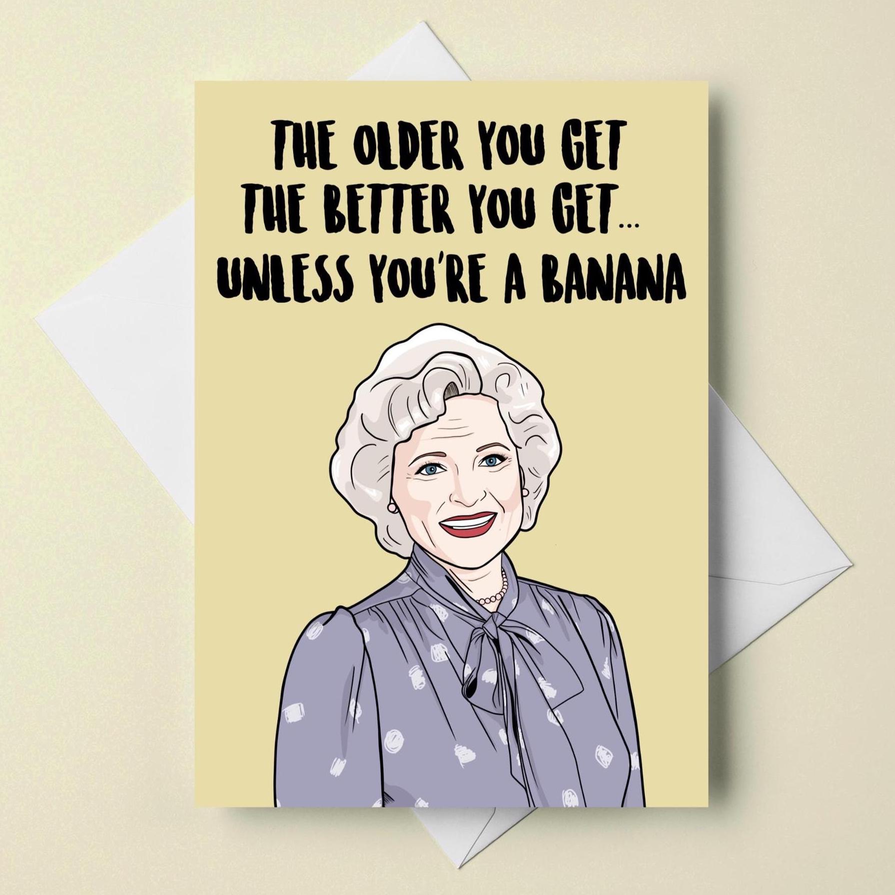 Old English Co. Go Bananas - Tarjeta De Cumpleaños Divertida Para él, Tarjeta De Cumpleaños Tonta Para Hombres, Papá, Hermano, Tío, Sobrino, Hijo, Interior En Blanco Con Sobre