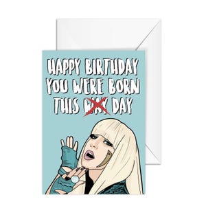 A6 Birthday Card "You Were Born This Day" - Pop Culture Card, Funny Card for Best Friend, Girlfriend, Boyfriend