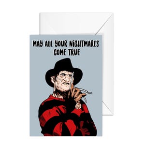 A6 Birthday Card, Horror Card, Scary Movies, Slasher, Movie Card, Funny Pop Culture Birthday Card for Best Friend, Boyfriend, Girlfriend