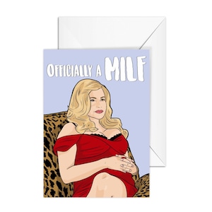 Jennifer Coolidge "Officially A Milf" Stiflers Mutter, A6 Geburtstagskarte, selbstgemachter Druck
