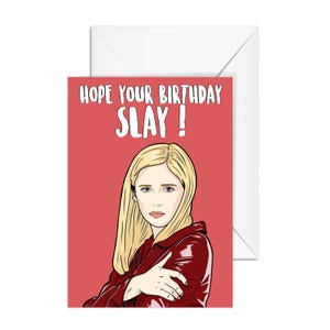 A6 Card Birthday Card "You Slay" - Pop Culture for Best Friend, Boyfriend, Girlfriend