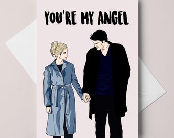 birthday / love card - "You're My Angel" - A6 greeting card - customizable