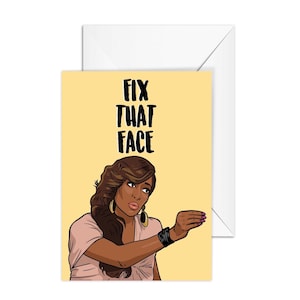 Sheree Whitfield "Fix That Face" Real Housewives of Atlanta, A6 Greeting Card
