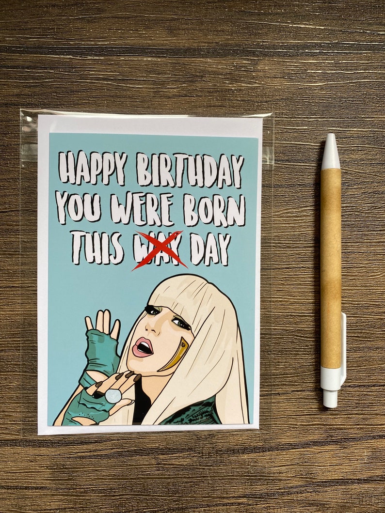 Cartão de aniversário A6 "Você nasceu neste dia" - Cartão de cultura pop, cartão engraçado para melhor amigo, namorada, namorado imagem 5