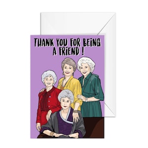 Die goldene Mädchen-Freundschaftskarte, A6-Grußkarte „Thank You For Being My Friend“ – Galentine's Day
