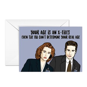 The X-Files Birthday Card, Mulder & Scully, TV Show, A6 Greeting Card, Homemade Print