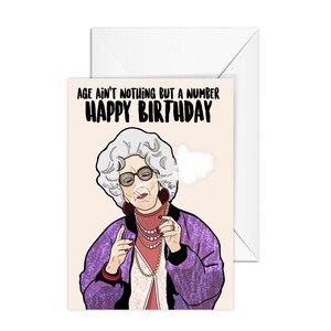 A6 Birthday Card " Age Ain't Nothing But A Number"   - Pop Culture Card, Funny Card for Best Friend, Girlfriend, Boyfriend, Mom, Dad