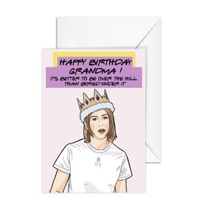 Birthday Card 30 yo, A6 Greeting Card "Happy Birthday Grandma, It's Better To Be Over The Hill Than Buried Under It"