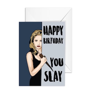 A6 Karte Geburtstagskarte "You Slay" - Popkultur für beste Freundin, Freund, Freundin