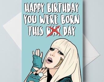 birthday card - "you were born this day" - A6 greeting card - customizable