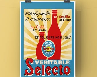 Algerije Poster, A4 Print - Retro Soda Selecto Poster Reproductie