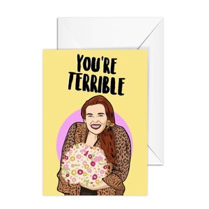 Muriel's bruiloft "Je bent verschrikkelijk Muriel" kaart, A6 Valentijnsdagkaart