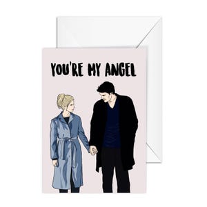 A6 Greeting Card, "You're My Angel"  Valentine's Day Card -  - Pop Culture Card for Girlfriend, Boyfriend, Wife, Husband