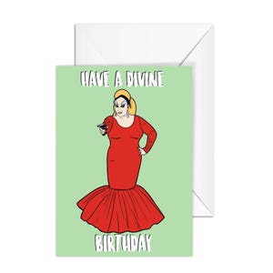 A6 Birthday Card, "Have a Divine Birthday"" Card, Pop Culture Card for Boyfriend, Girlfriend, Best Friend