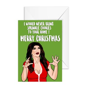 Teresa Giudice "Sprinkle Cookies" Real Housewives of New Jersey, A6 Christmas Card, Handmade
