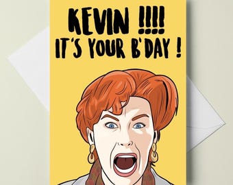 birthday card - home alone - "kevin !!!! it's your b'day" - A6 greeting card - customizable