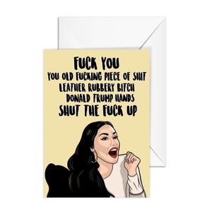 Monica Garcia "Fuck U, You Old Fucking Piece Of Shit... " Real Housewives Salt Lake City, A6 Greeting Card