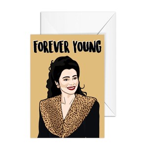 A6 Birthday Card "Forever Young" -  - Pop Culture Card, Funny Card for Best Friend, Girlfriend, Boyfriend, Mom, Dad