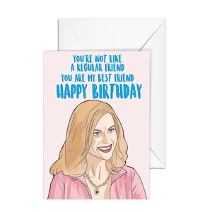 Cartão de aniversário de Meninas Malvadas, Amy Poehler, cartão comemorativo A6