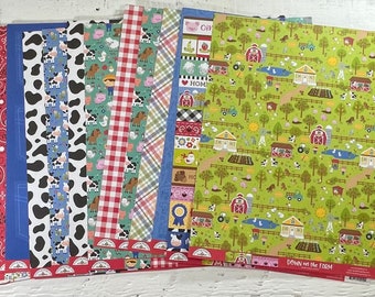 Doodlebug Down On The Farm 15 Sheets of Cardstock -  Scrapbook Paper 12x12