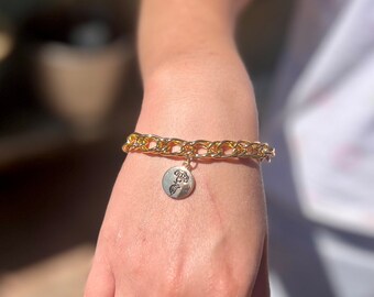 Bracciale con ciondolo regolabile in oro rosa a doppia catena, regalo per la festa della mamma per sua sorella, regalo di amicizia