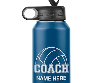 Custom Volleyball Coach Gift: Laser Etched Water Bottle