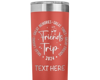 Personalized Vacation Tumbler, Friend Vacation Cups, Beach Vacation Tumbler, 2024 Friends Trip Gift, Bachelorette Trip, Girls Trip Tumbler