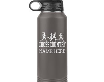 Personalized Track & Field Water Bottle|Engraved Stainless Steel Bottle|Water Bottle For Runners|Water Bottle With Flip Lid And Straw