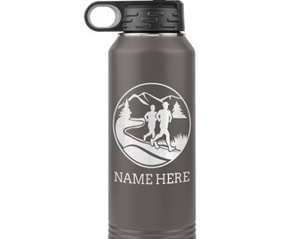 Personalized Track & Field Water Bottle|Engraved Stainless Steel Bottle|Water Bottle For Runners|Water Bottle With Flip Lid And Straw