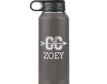 Personalized Track & Field Water Bottle|Engraved Stainless Steel Bottle|Water Bottle For Runners|Water Bottle With Flip Lid And Straw