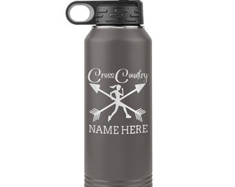 Personalized Track & Field Water Bottle|Engraved Stainless Steel Bottle|Water Bottle For Runners|Water Bottle With Flip Lid And Straw