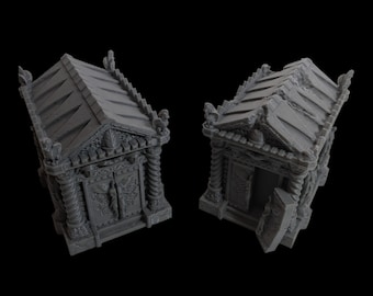 Tomb Catacomb Scatter Terrain 2-Model Set, Ruined and Unruined (28/32mm)