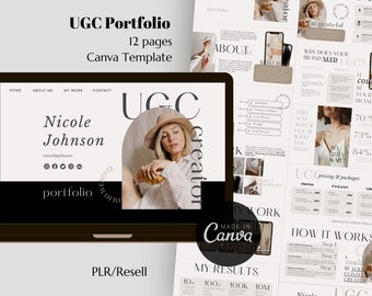 UGC Portfolio Template | Canva Website Template | Business Website Template | Website Template with Resell Rights | PLR Product