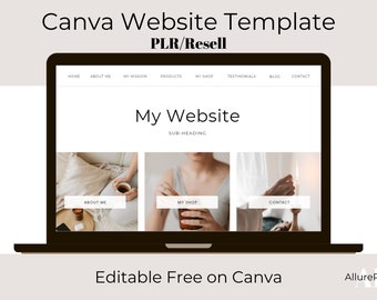 PLR Canva Website Template | Business Website Template | Landing Page Template Canva | Website Template with Resell Rights | PLR Product