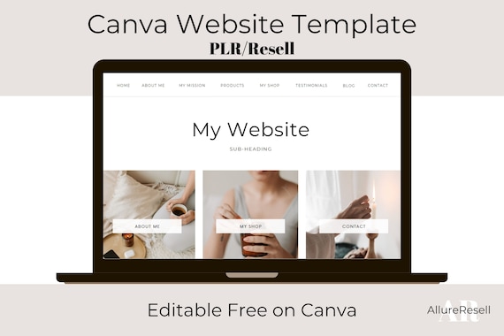 PLR Canva Website Template | Business Website Template | Landing Page Template Canva | Website Template with Resell Rights | PLR Product