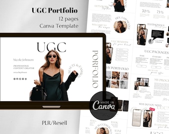 UGC Portfolio Template | Canva Website Template | Business Website Template | Website Template with Resell Rights | PLR Product