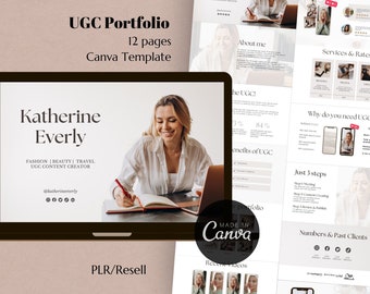 UGC Portfolio Template | Canva Website Template | Business Website Template | Website Template with Resell Rights | PLR Product