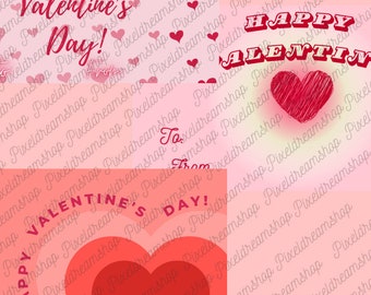 hearts valentines day digital cards